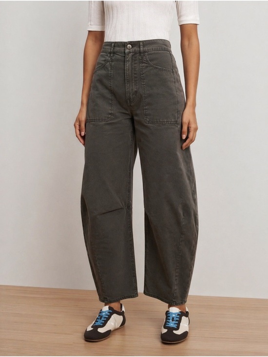 Veronica Beard Denim - Veronica Beard Jeans Charlie Barrel Leg High Rise Utility Pants Size 28